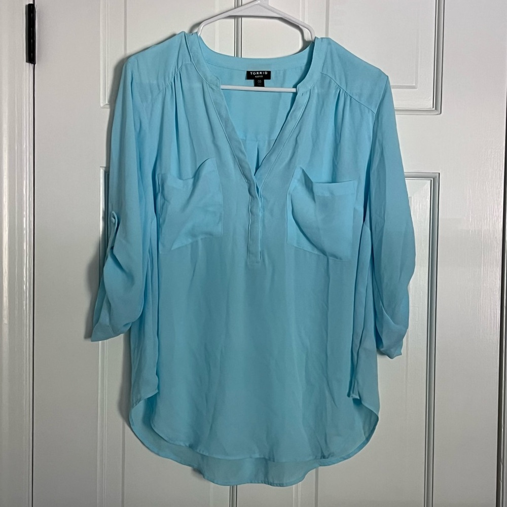 Torrid Ice Blue Harper Tunic Top